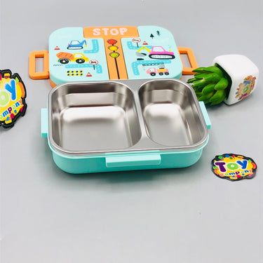 600ml Kids Traffic Themed Stainless Steel Lunch Box